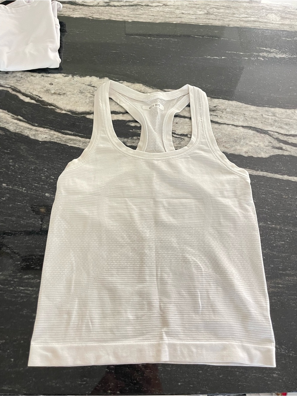lululemon athletica White Ribbed Racerback Tank Top